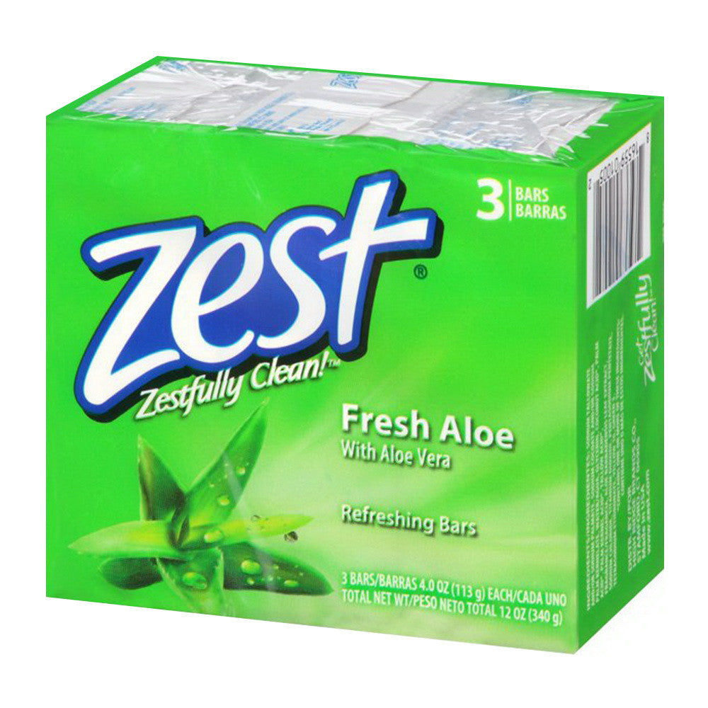 Zest Bath Bar Soap, Fresh Aloe 3 Ea - 4 Oz